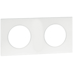 eur'ohm-square-plaque-finition-2-postes-blanc-appareillage-électrique-cadre-mural-mécanisme-multicadre-installation-intérieure-bricolage-domotique-encastré-saillie-moderne-épuré-thermoplastique