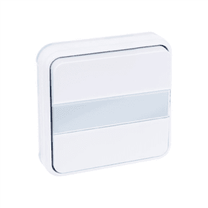 BOUTON POUSSOIR-PORTE ETIQUETTE-LUMINEUX-OXXO-EUROHM-BLANC-ETANCHE-ENCASTREE