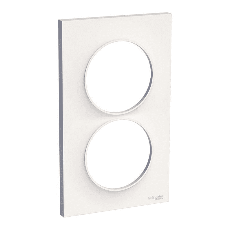 PLAQUE Odace Style 2 Postes Entraxe 57mm Blanc    ref 520714
