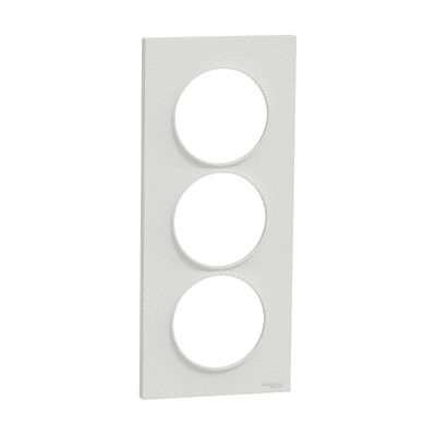 PLAQUE Odace Style 3 Postes Entraxe 57mm Blanc    ref 520716