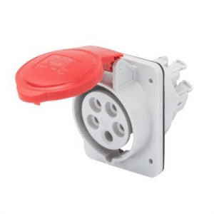 GEWISS-Socle-prise-encastrée-3P+T-32A-400V-6H-IP44-Industriel-Tertiaire-Installation-électrique-Prise-rouge-IEC60309-Résistante-Sécurité-Fiable-Thermoplastique-Encastrement