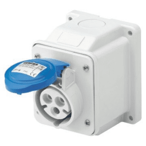GEWISS-Socle-prise-saillie-2P+T-16A-250V-6H-IP44-Prise-monophasée-Raccordement-électrique-Bleu-IEC60309-Énergie-Distribution-Résistante-Sécurité-Thermoplastique-Fiable