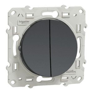 fiable-moderne-économique-esthétique-design-durable-pratique-élégant-simple-innovant-compact-robuste-accessible-polyvalent-intemporel-sécurisé-adaptable-stylé-essentiel-schneider-odace-double-va-et-vient-interrupteur-noir-anthracite