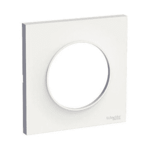 fiable-moderne-économique-esthétique-design-durable-pratique-élégant-simple-innovant-compact-robuste-accessible-polyvalent-intemporel-sécurisé-adaptable-stylé-essentiel-schneider-odace-plaque-de-finition-1-poste-troue-blanc-enjoliveur