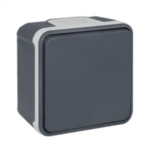BOUTON POUSSOIR-GRIS-ETANCHE-SAILLIE-EUROHM-COMPLET-OXXO