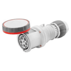 GEWISS-Fiche-mobile-droite-HP-3P+N+T-63A-415V-IP54-6H-Connectique-industrielle-Prise-électrique-rouge-Raccordement-IEC60309-Thermoplastique-Étanche-Résistante-Fiable-Sécurisée-Industrie