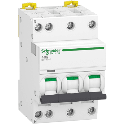 SCHNEIDER ACTI9 – Disjoncteur 16A IDT40N 3P+N 6/10KA – A9P24716