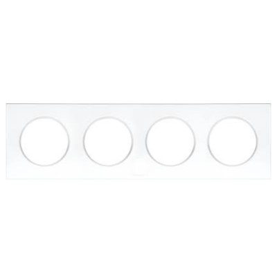 EUR’OHM Square – Plaque de finition 4 postes blanc – 60299