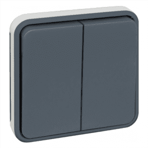 EUR'OHM Oxxo - Double va et vient composable gris ip55 - 60822