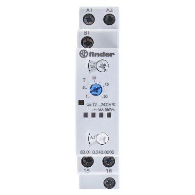 FINDER – Relais temporise 16A 12/240V AC/DC multifonction – 800102400000
