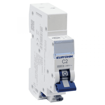EUR’OHM – Disjoncteur PH+N 2A 4.5KA – 20302