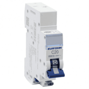 Eur'Ohm-disjoncteur-20A-4.5kA-PH+N-protection-électrique-sécurité-norme-NF-modulaire-installation-domestique-tertiaire