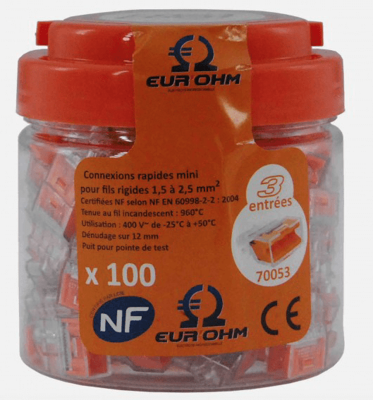 EUR’OHM – Borne de connexion 3 trous x100 – 70053