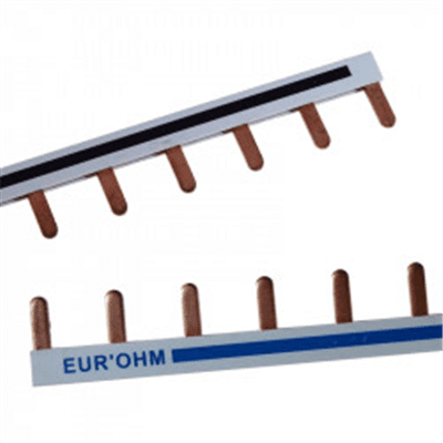 EUR’OHM – Peigne horizontal réversible bleu/noir 13 modules – 19065