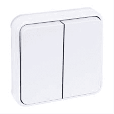 EUR’OHM Oxxo – Double va et vient encastrée blanc ip55 – 60890