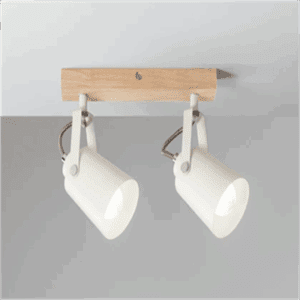 Applique EDA 2xE14 bois blanc - EDAAP2