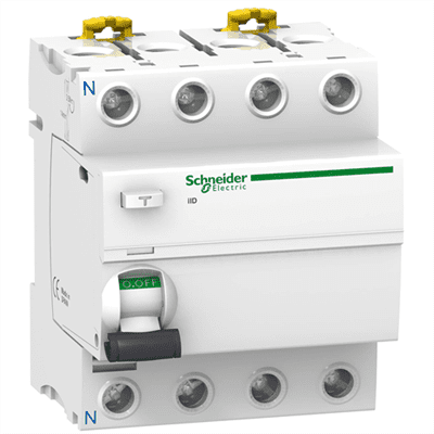 SCHNEIDER ACTI9 – Interrupteur différentiel 4P 40A A-SI 30Ma à vis – A9R31440