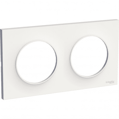 SCHNEIDER Odace – Plaque de finition 2 postes blanc – S520704