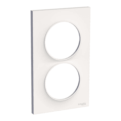 SCHNEIDER Odace – Plaque de finition 2 postes rénovation blanc – S520714