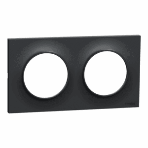 fiable-moderne-économique-esthétique-design-durable-pratique-élégant-simple-innovant-compact-robuste-accessible-polyvalent-intemporel-sécurisé-adaptable-stylé-essentiel-schneider-odace-plaque-de-finition-2-postes-noir-anthracite-troues