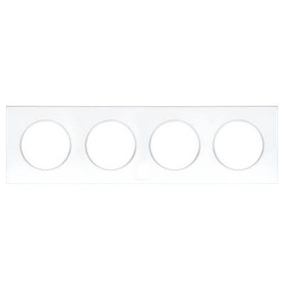 EUR’OHM Square – Plaque de finition 4 postes blanc – 60299