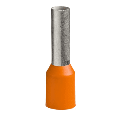 EMBOUT DE CABLAGE SIMPLE 4MM² ORANGE L2=10 L1=17MM BLISTER 100PCS