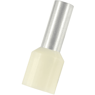 EMBOUT DE CABLAGE SIMPLE 16MM² IVOIRE L2=12 L1=24MM BLISTER 25PCS
