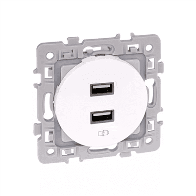 CHARGEUR double USB 5V gamme SQUARE blanc – Eurohm