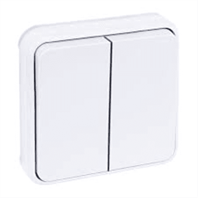 EUR’OHM Oxxo – Double va et vient encastrée blanc ip55 – 60890