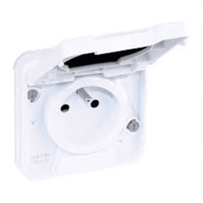 EUR’OHM Oxxo – Prise de courant 2p+t encastrée blanc ip55 – 60898