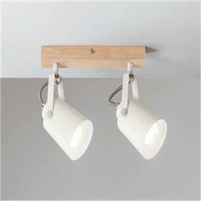 Applique EDA 2xE14 bois blanc – EDAAP2