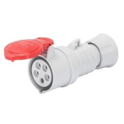 GEWISS – Prise mobile droite HP rouge 3P+N+T 16A 400V 6H CR IP44 – GW62009FH
