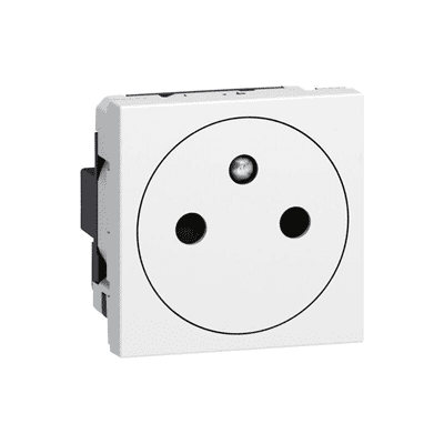 PRISE 2P+T AFFLEURANTE 2 modules blanc – 077111L