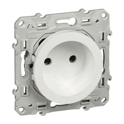 SCHNEIDER Odace – Prise de courant 2p sans terre blanc – S520033