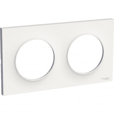 ODACE – PLAQUE DE FINITION 2 POSTES HORIZ/VERTI BLANC – S520704