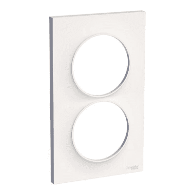 ODACE – PLAQUE DE FINITION 2 POSTES HORIZ/VERTI RENOVATION BLANC – S520714