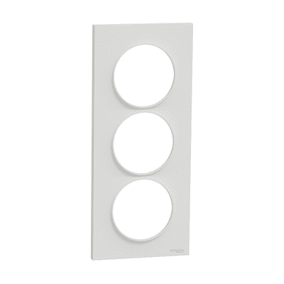 ODACE – PLAQUE DE FINITION 3 POSTES RENOVATION BLANC – 520716