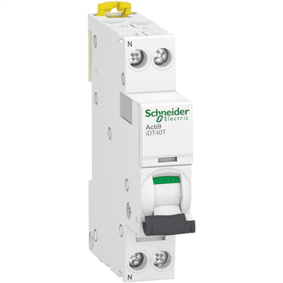 SCHNEIDER ACTI9 – Disjoncteur 10A IDT40T 1P+N 4.5/6KA courbe C – A9P22610