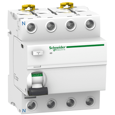 SCHNEIDER ACTI9 – Interrupteur différentiel 4P 40A AC 30Ma à vis – A9R11440