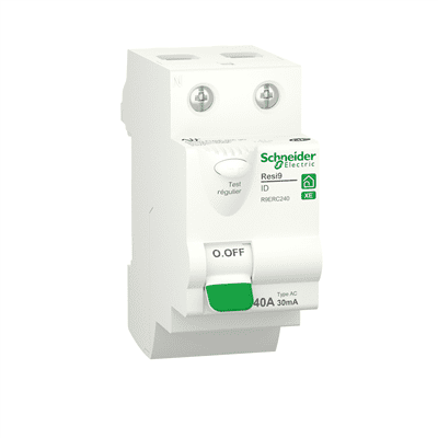 SCHNEIDER RESI9 – interrupteur differentiel auto 2x40A type AC 30MA – R9ERC240