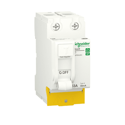 SCHNEIDER RESI9 – Interrupteur differentiel à vissé 2x63A type A 30MA – R9PRA263